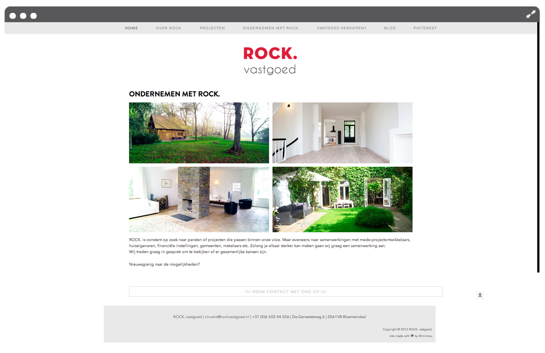 Website ROCK vastgoed page