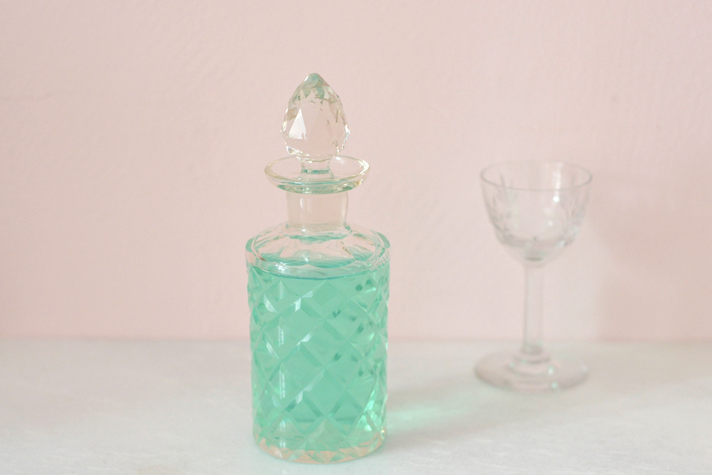 crystal bottle with mouthwater